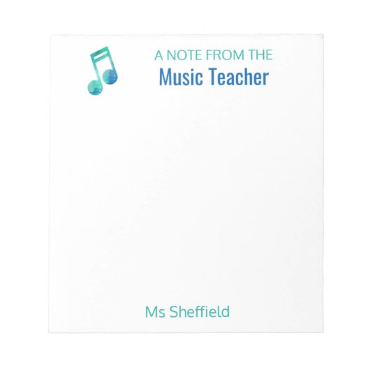 Een opmerking van de muziekdocent op maat van de m notitieblok (Voorkant)