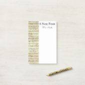 Een opmerking van de  muzikant op blad Music Note (Op bureau)