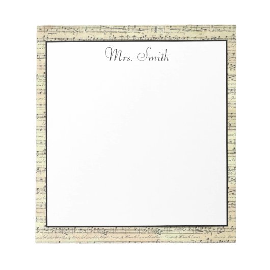 Een opmerking van de  muzikant op blad Music Note Notitieblok (Voorkant)