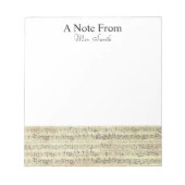 Een opmerking van de  muzikant op blad Music Note Notitieblok (Voorkant)