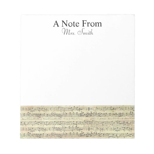 Een opmerking van de muzikant op blad Music Note Notitieblok (Voorkant)