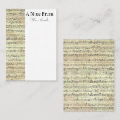 Een opmerking van de  muzikant op blad Music Note Notitiekaartje (Voorkant / Achterkant)