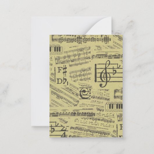 Een opmerking van de muzikant op blad Music Note Notitiekaartje (Achterkant)