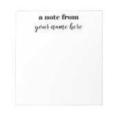 Een opmerking van een gepersonaliseerd Notitieblok (Voorkant)