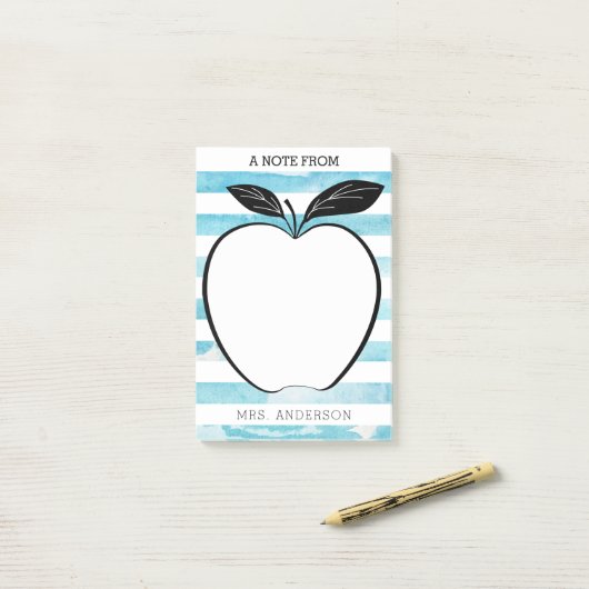 Een opmerking van leerlingenappel- en Waterverf-st Post-it® Notes (Op bureau)