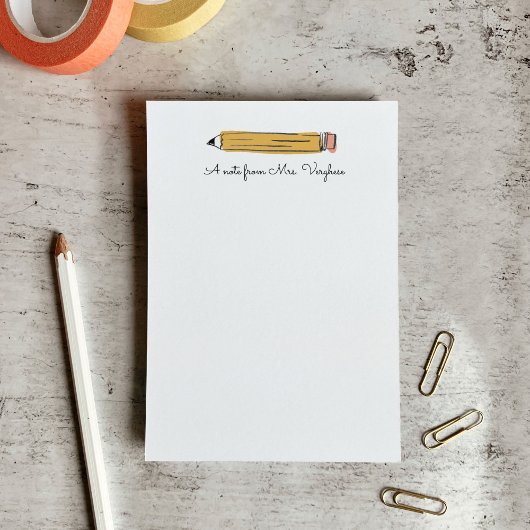 Een opmerking van leraar nummer 2 potlood Notitieb Post-it® Notes