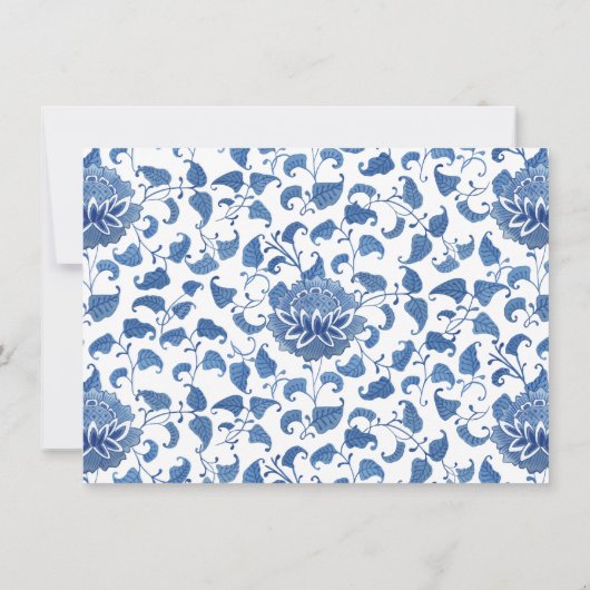 Een opmerking van | Persoonlijk blauw- en witte-ch Notitiekaartje (Achterkant)