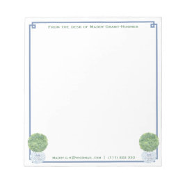 Een opmerking van | Topiary Chic Blue Greek Key Bo Notitieblok