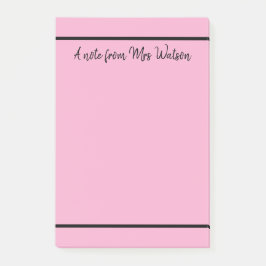 Een opmerking van Voeg de naam van de leerkracht t Post-it® Notes