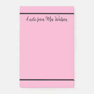 Een opmerking van Voeg de naam van de leerkracht t Post-it® Notes