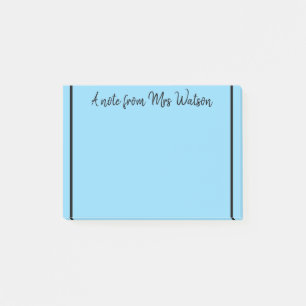 Een opmerking van Voeg de naam van de leerkracht t Post-it® Notes