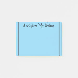Een opmerking van Voeg de naam van de leerkracht t Post-it® Notes