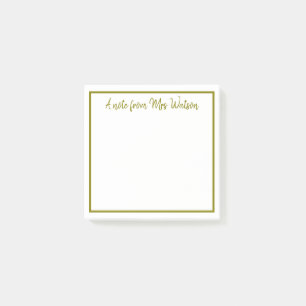 Een opmerking van Voeg de naam van de leerkracht t Post-it® Notes