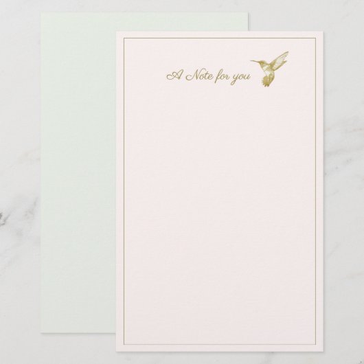 Een opmerking voor Glimmer Glimmer Hummingbird Briefpapier (Voorkant / Achterkant)