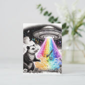 Een opossum en een ufo briefkaart (Staand voorkant)