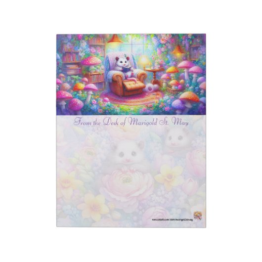 Een Opossum En Zijn Boek Notitieblok (Linkerzijde)