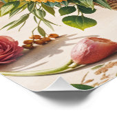 Een oprechte bloemenglossy Poster (Hoek)