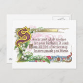 Een oprechte verjaardag briefkaart (Voorkant / Achterkant)