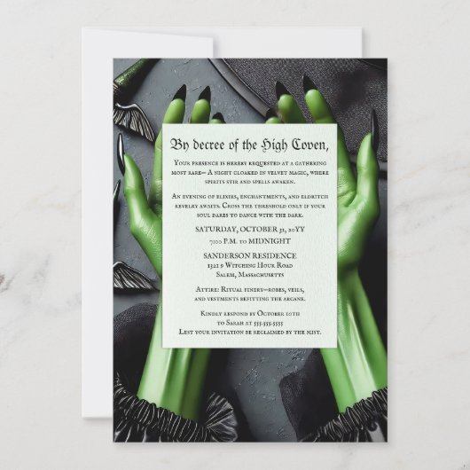 Een Oproeping van Schaduwen Heksen Halloween Feest Kaart (Voorkant)