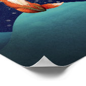 Een opscheppende vos onder een volle maan poster (Hoek)