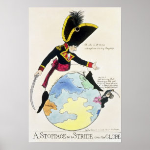 Een opslag op een Stride over het Wereldbol, 1803 Poster