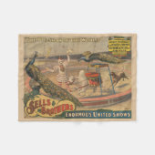 Een optredende zebu en pauw met clown trainer fleece deken (Voorkant (Horizontaal))