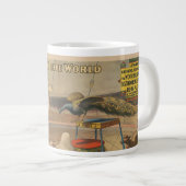 Een optredende zebu en pauw met clown trainer grote koffiekop (Voorkant rechts)