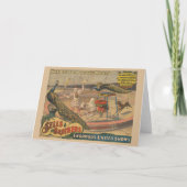 Een optredende zebu en pauw met clown trainer kaart (Voorkant)