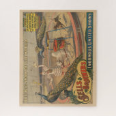 Een optredende zebu en pauw met clown trainer legpuzzel (Verticaal)