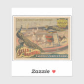 Een optredende zebu en pauw met clown trainer sticker (Vel)