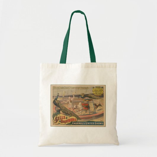 Een optredende zebu en pauw met clown trainer tote bag (Voorkant)