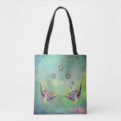 Een opvallend aquamarine abstract tote bag (Voorkant)