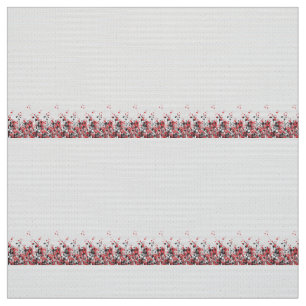Een opvallend blauw en roze bloemenmotief contrast stof