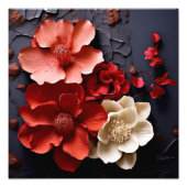 Een opvallend boeket van rode en witte bloemen foto afdruk (Voorkant)