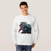 Een opvallende foto van een dreigende T-Rex, showc T-shirt (Voorkant volledig)