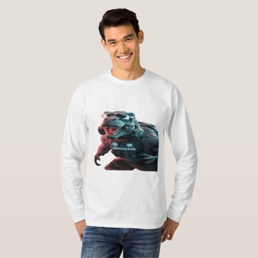 Een opvallende foto van een dreigende T-Rex, showc T-shirt (Voorkant volledig)