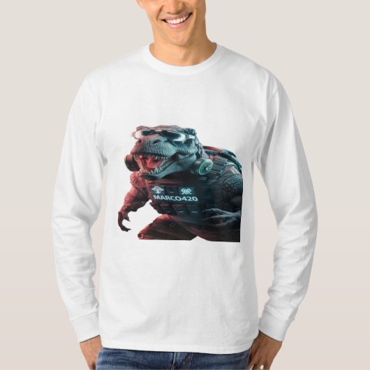 Een opvallende foto van een dreigende T-Rex, showc T-shirt (Voorkant)