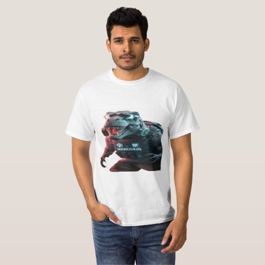 Een opvallende foto van een dreigende T-Rex, showc T-shirt (Voorkant volledig)