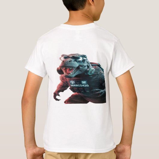 Een opvallende foto van een dreigende T-Rex, showc T-shirt (Achterkant)