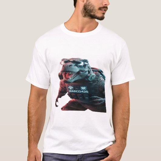 Een opvallende foto van een dreigende T-Rex, showc T-shirt (Voorkant)