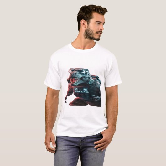 Een opvallende foto van een dreigende T-Rex, showc T-shirt (Voorkant volledig)
