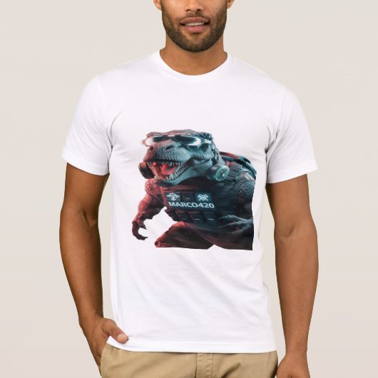 Een opvallende foto van een dreigende T-Rex, showc T-shirt (Voorkant)