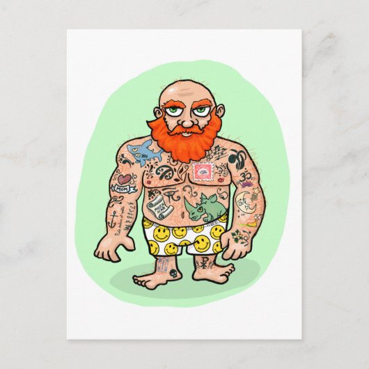 Een opvallende herenman briefkaart (Voorkant)