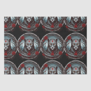 Een opvallende illustratie van een panter tissuepapier