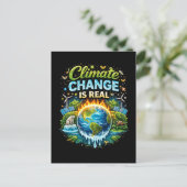 Een opwarmende wereld briefkaart (Staand voorkant)
