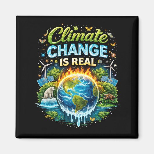 Een opwarmende wereld magneet (Voorkant)