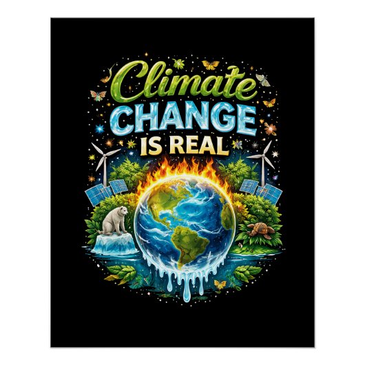 Een opwarmende wereld perfect poster (Voorkant)