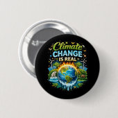 Een opwarmende wereld ronde button 5,7 cm (Voorkant /achterkant)