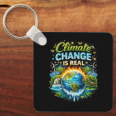 Een opwarmende wereld sleutelhanger (Voorkant)