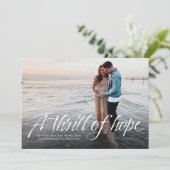 Een opwinding over de hoop op een foto met Kerstmi Feestdagenkaart (Staand voorkant)